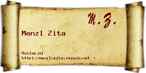 Menzl Zita névjegykártya